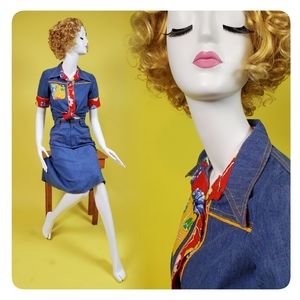 SOLD Vtg 70s skirt set